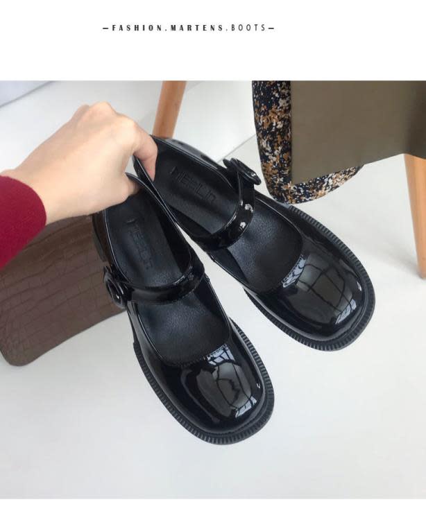 中跟鞋 2023春季新款復古設計感大頭瑪麗珍鞋女單鞋網紅學院風小皮鞋-細節圖6