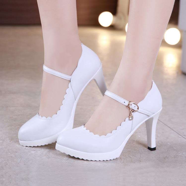 2023一字扣帶女鞋防水臺單鞋面試職業工作鞋旗袍走秀演出高跟鞋女-細節圖3