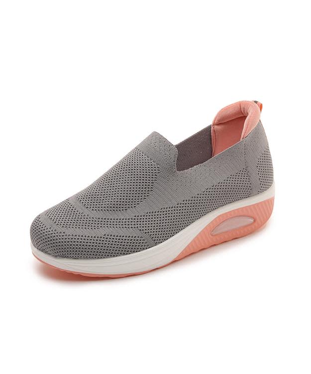 厚底鞋 新款大碼輕便女鞋飛織套腳鞋時尚搖搖休閒女鞋現貨-細節圖3