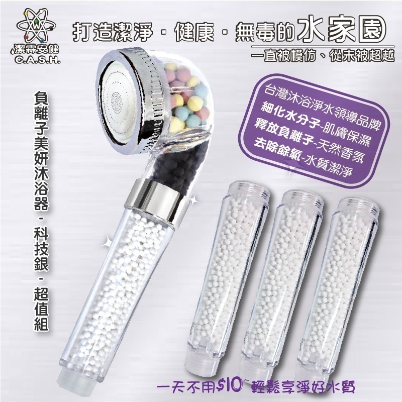 【潔霖安健】負離子美妍健康沐浴器『超值組』-科技銀-細節圖3