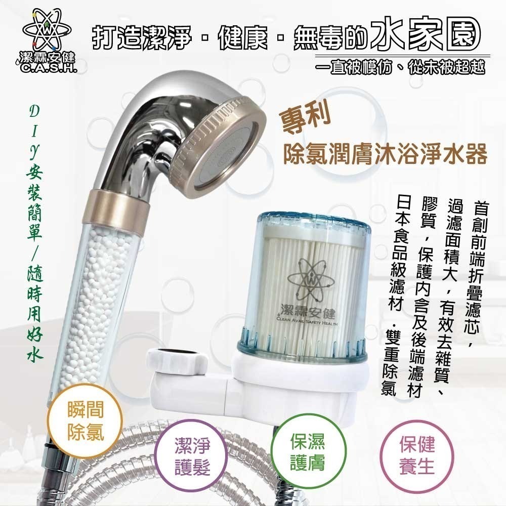 母親節限時加碼濾芯-潔霖安健-SPA除氯潤膚沐浴淨水器(銀)-細節圖2