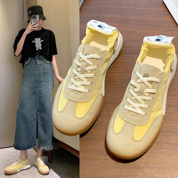 休閒鞋 夏季新款低幫女鞋2023帆布板鞋正韓潮流百搭女士運動阿甘薄款-細節圖2