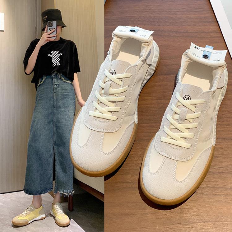 休閒鞋 夏季新款低幫女鞋2023帆布板鞋正韓潮流百搭女士運動阿甘薄款-細節圖3