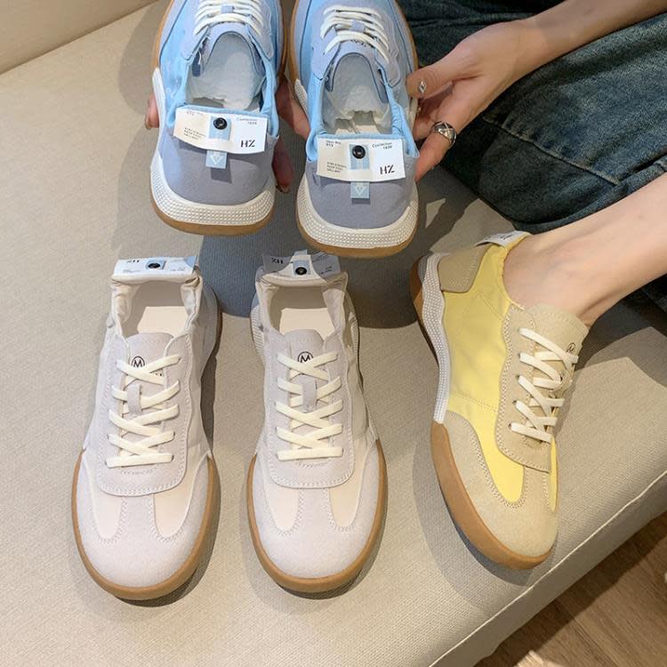 休閒鞋 夏季新款低幫女鞋2023帆布板鞋正韓潮流百搭女士運動阿甘薄款-細節圖4