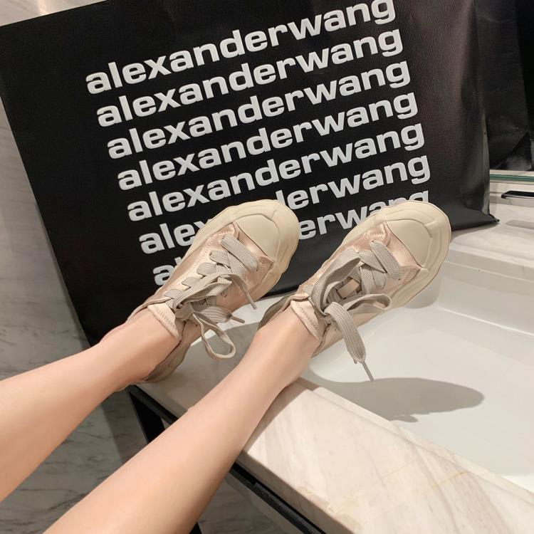 葡萄媽同款夏季圓頭系帶帆布鞋百搭溶解半拖休閒運動板鞋女-細節圖3