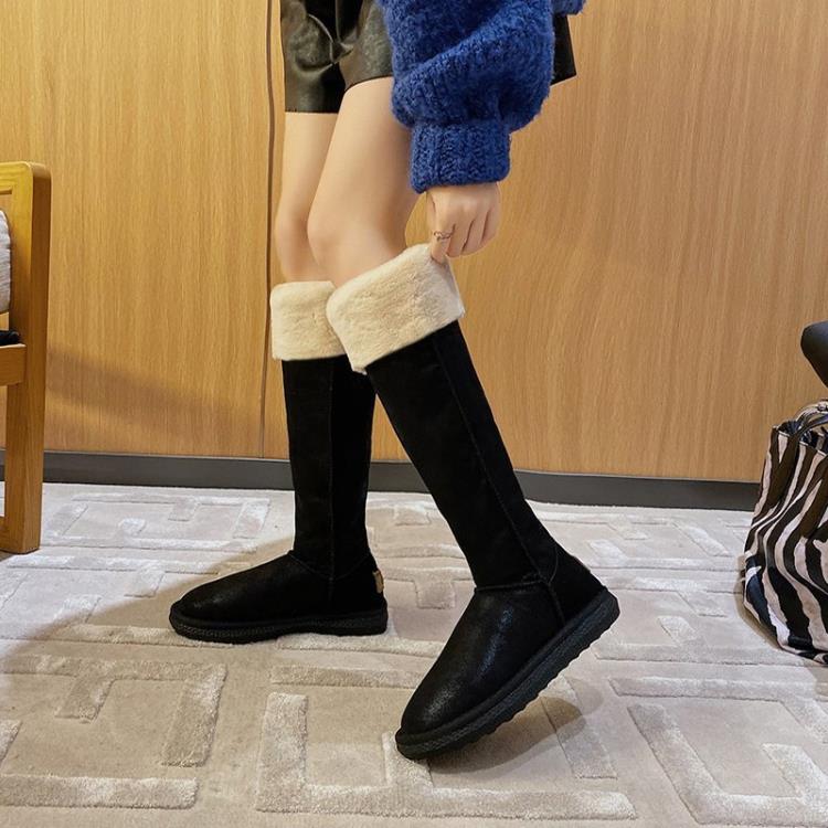 高筒雪地靴女2023冬季新品正韓長靴加絨加厚保暖絨口棉靴女-細節圖3