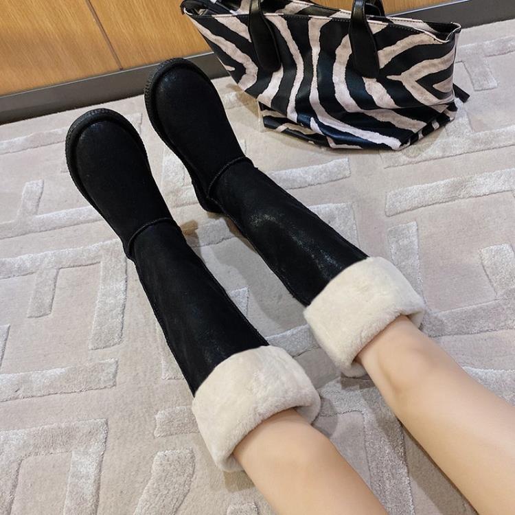 高筒雪地靴女2023冬季新品正韓長靴加絨加厚保暖絨口棉靴女-細節圖4