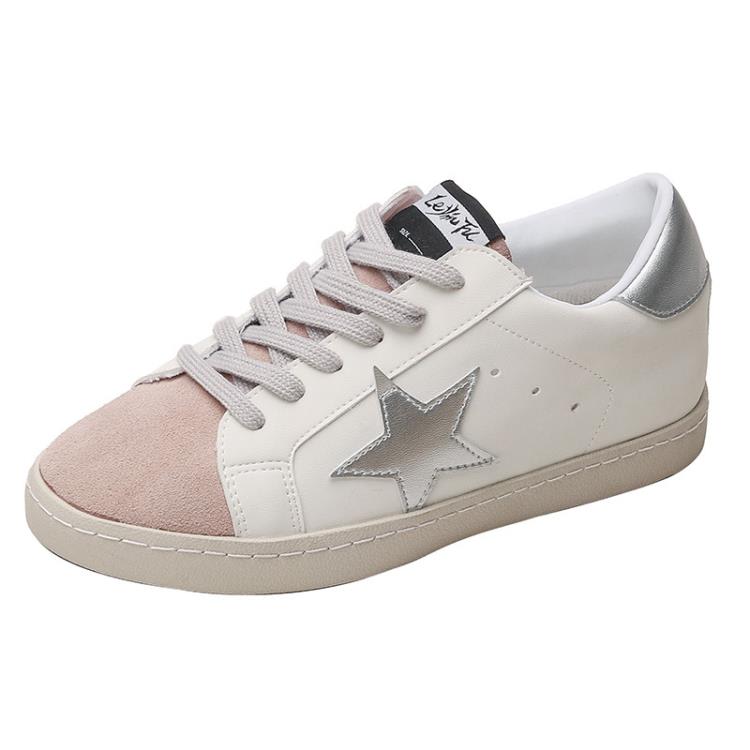 厚底鞋 星星臟臟鞋女2023年春季新款增高系帶小白鞋休閒百搭小眾板鞋-細節圖6