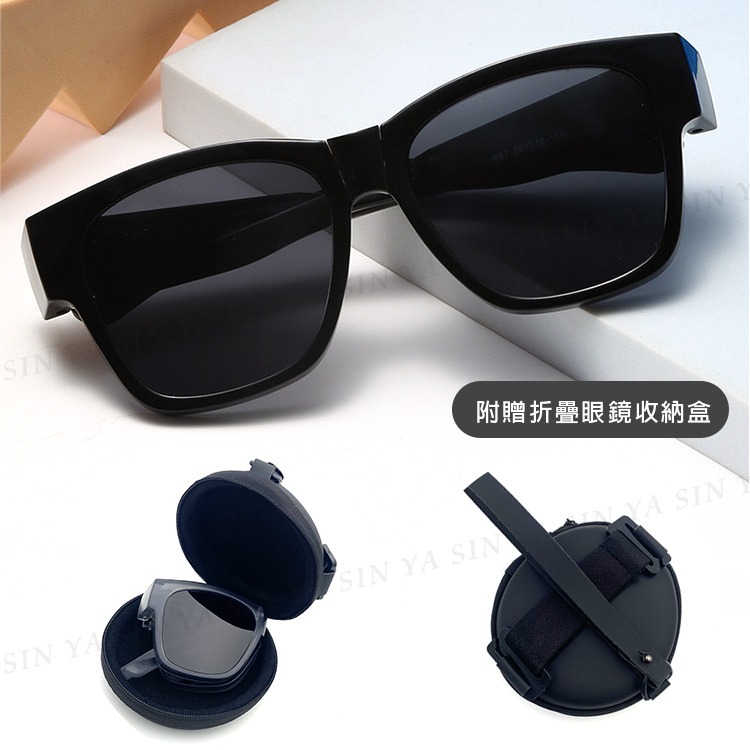 MIT經典折疊墨鏡/折疊套鏡 抗UV400+抗藍光 Polarized墨鏡 輕量無感太陽眼鏡 防眩光-細節圖9