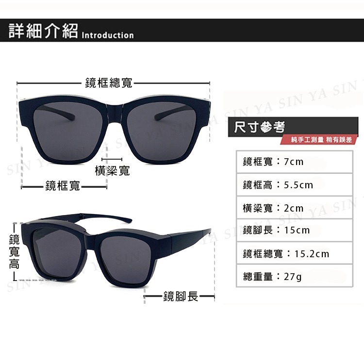 MIT經典折疊墨鏡/折疊套鏡 抗UV400+抗藍光 Polarized墨鏡 輕量無感太陽眼鏡 防眩光-細節圖10