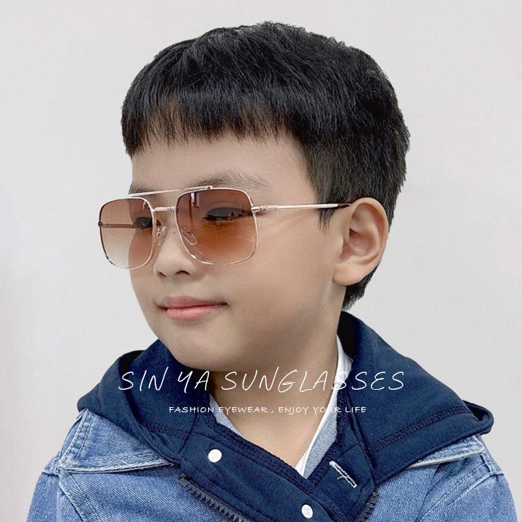 兒童飛行員太陽眼鏡 2-8歲 復古方框飛行員墨鏡 輕量金屬鏡框 造型墨鏡 抗UV400 檢驗合格-細節圖2