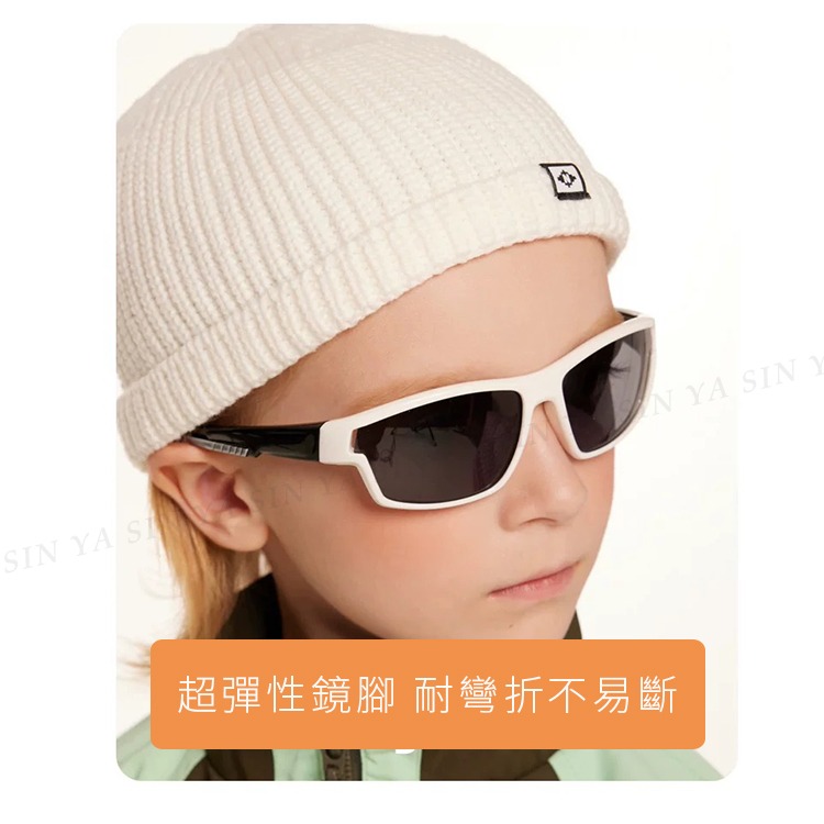 兒童運動偏光墨鏡 3-10歲 偏光鏡+抗UV+抗藍光 輕量矽膠材質 彈性大不易損壞 N126-細節圖2