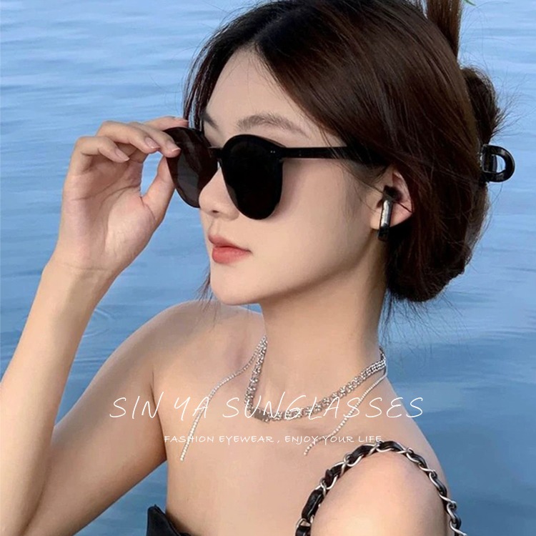 韓流明星款圓框墨鏡 ins韓妞必備款眼鏡 網紅抖音款 誰戴誰好看 大框顯小臉個性潮流 抗UV400 N213-細節圖3