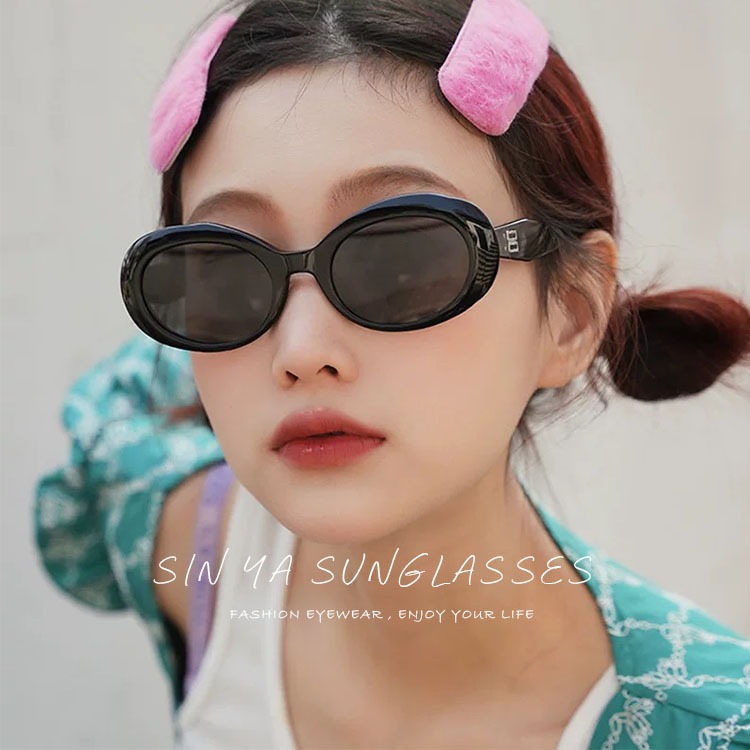 韓版橢圓墨鏡 ins韓妞必備款 高質感歐美潮流墨鏡 網紅抖音款 誰戴誰好看 太陽眼鏡 輕量設計 抗UV400 N306-細節圖6
