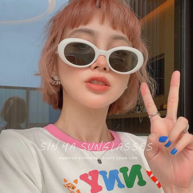 韓版橢圓墨鏡 ins韓妞必備款 高質感歐美潮流墨鏡 網紅抖音款 誰戴誰好看 太陽眼鏡 輕量設計 抗UV400 N306-細節圖8