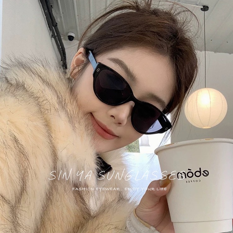 韓版ins墨鏡 網紅貓眼墨鏡 潮流太陽眼鏡 明星款眼鏡 抗紫外線UV400 顯小臉潮流墨鏡 N914-細節圖2
