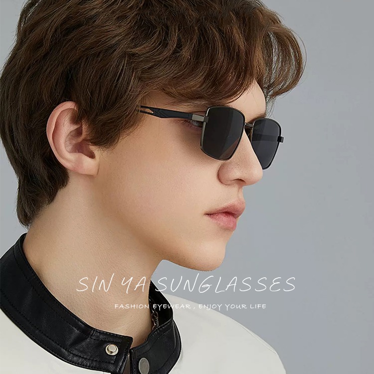 時尚方框太陽眼鏡 鋁鎂合金輕量材質 駕駛墨鏡 Polarized抗UV400+濾藍光/防眩光/反光 S434-細節圖2