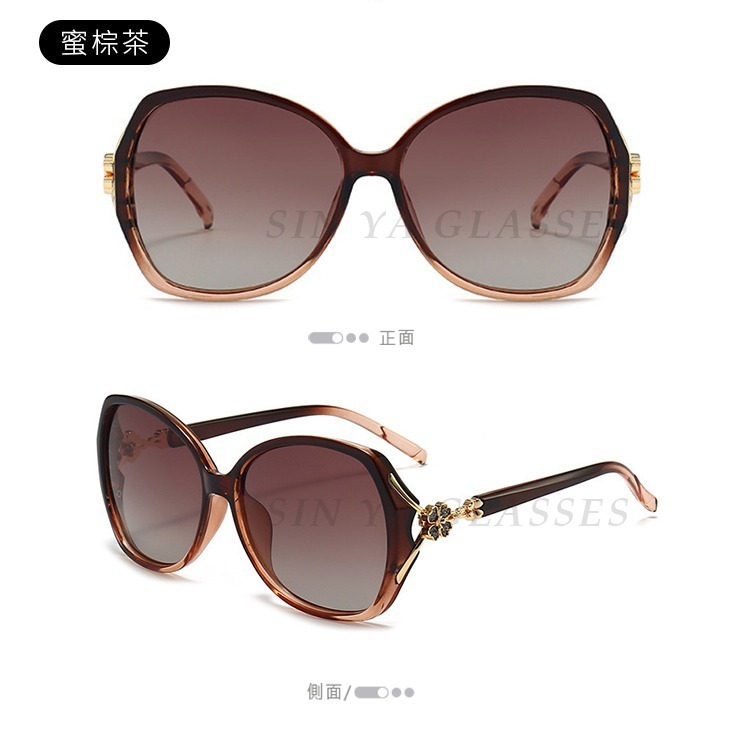 淑女偏光墨鏡 Polarized 名媛款大框顯小臉 時尚鑲鑽簍空造型 抗紫外線UV400-規格圖7