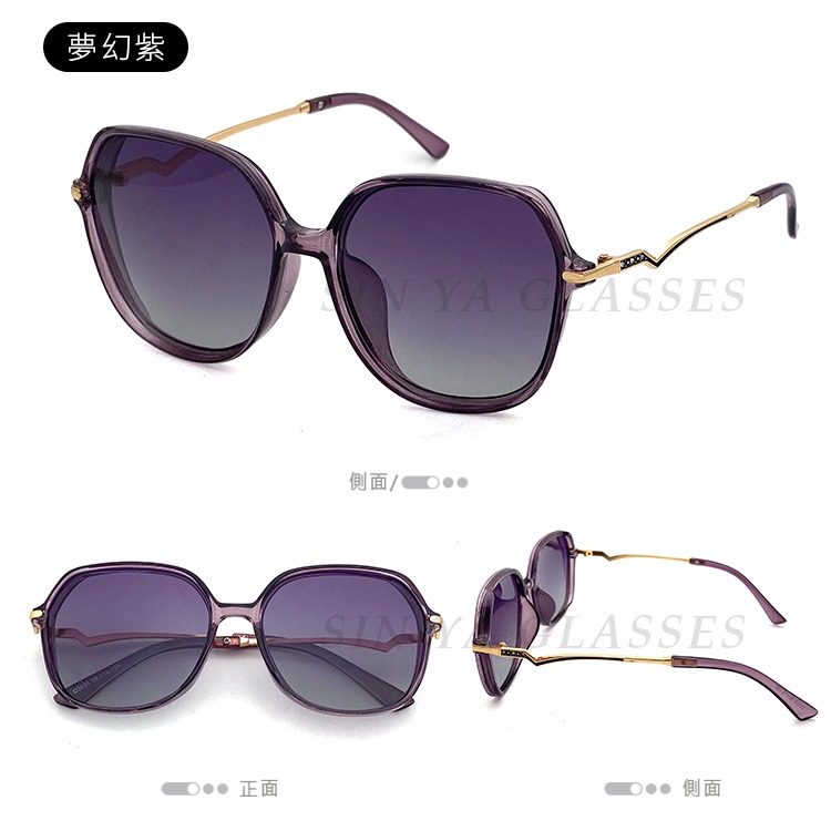 淑女偏光墨鏡 Polarized 名媛款大框顯小臉 時尚精緻鑲鑽造型 抗紫外線UV400-規格圖11