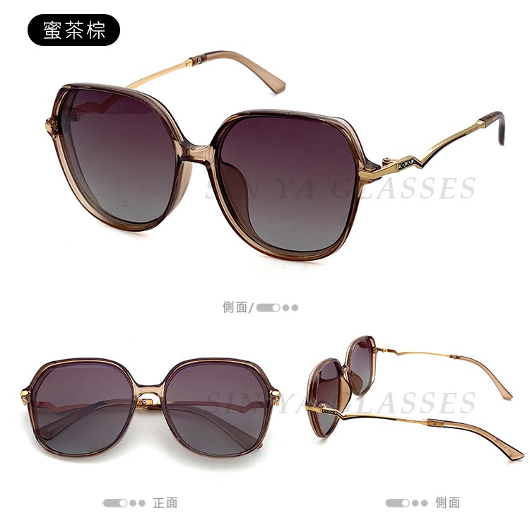 淑女偏光墨鏡 Polarized 名媛款大框顯小臉 時尚精緻鑲鑽造型 抗紫外線UV400-規格圖11