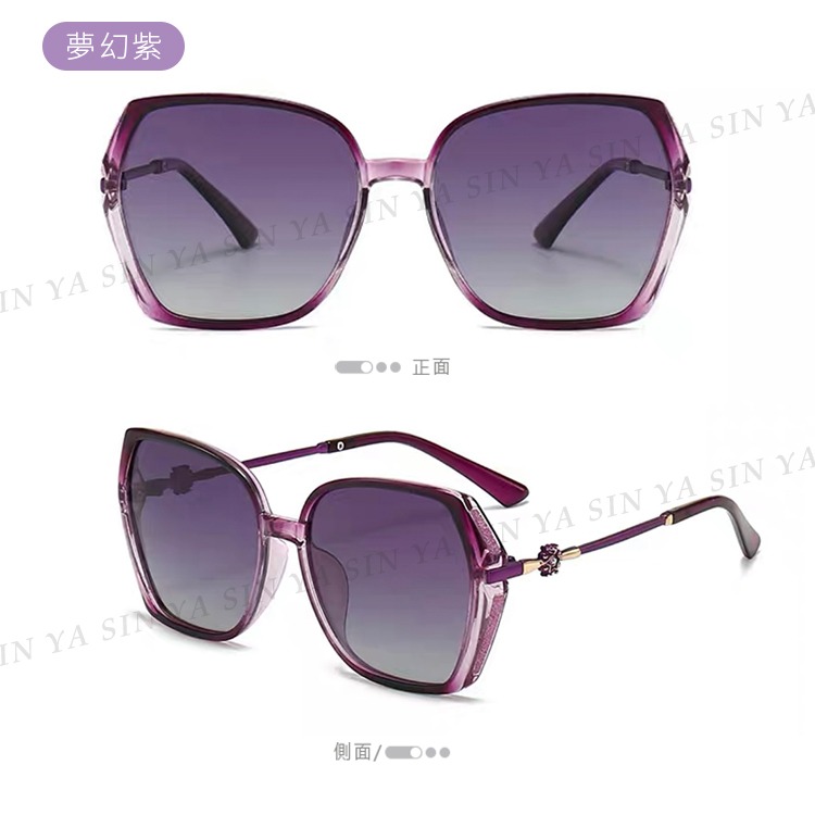 淑女偏光墨鏡 Polarized 名媛款大框顯小臉 時尚鑲星璀璨造型 抗紫外線UV400-規格圖10