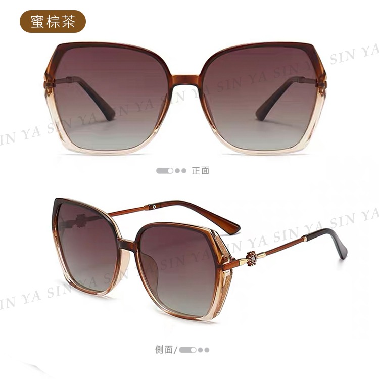 淑女偏光墨鏡 Polarized 名媛款大框顯小臉 時尚鑲星璀璨造型 抗紫外線UV400-規格圖10