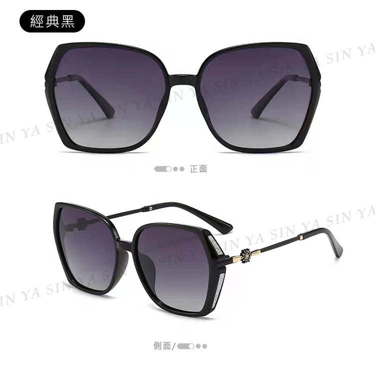 淑女偏光墨鏡 Polarized 名媛款大框顯小臉 時尚鑲星璀璨造型 抗紫外線UV400-規格圖10