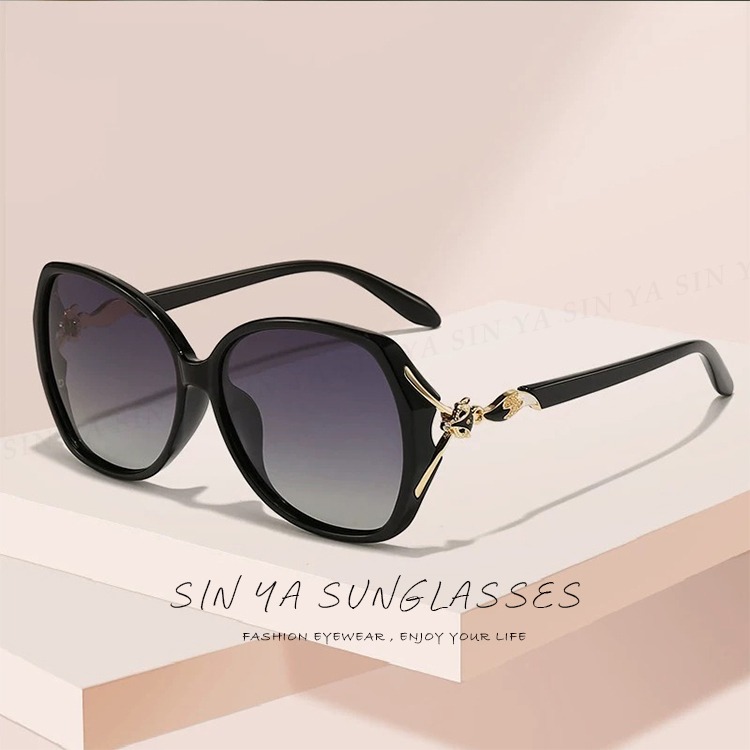 淑女偏光墨鏡 Polarized 名媛款大框顯小臉 時尚精品狐狸造型 抗紫外線UV400-細節圖2