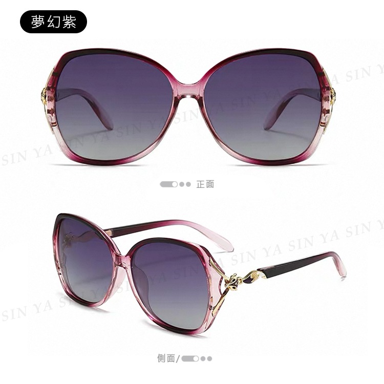 淑女偏光墨鏡 Polarized 名媛款大框顯小臉 時尚精品狐狸造型 抗紫外線UV400-規格圖9