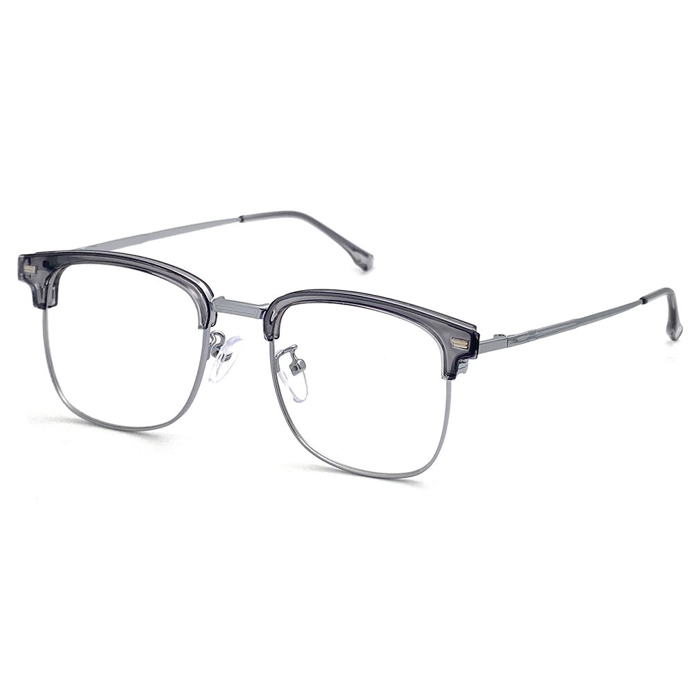 濾藍光眼鏡 韓系文青風 眉架框 半框眼鏡 超輕量僅21g 抗紫外線 無度數 防3c眼鏡 保護眼睛 N832-規格圖11