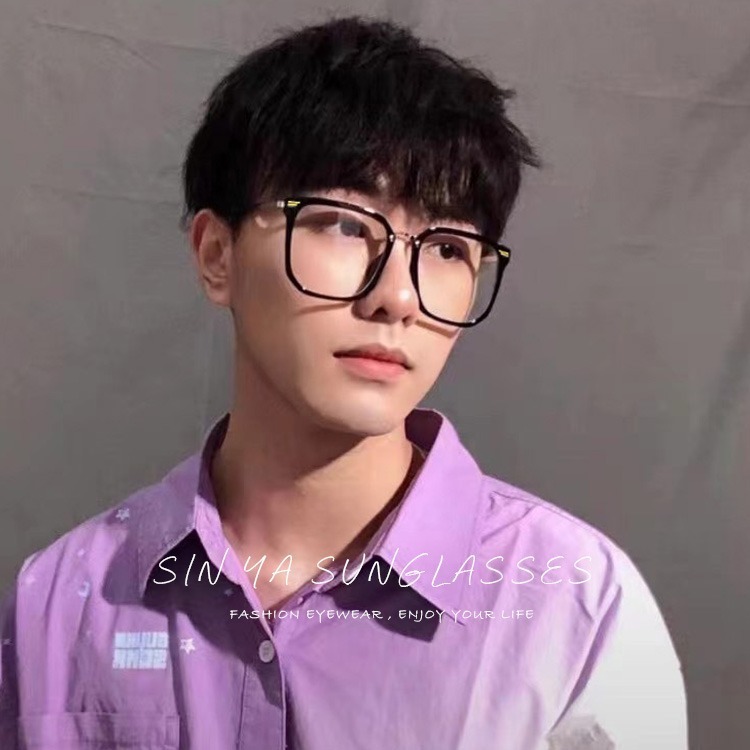 時尚濾藍光眼鏡 復古大框眼鏡 平光眼鏡 網紅款 男女適用 可配度數鏡框 N1051-細節圖3