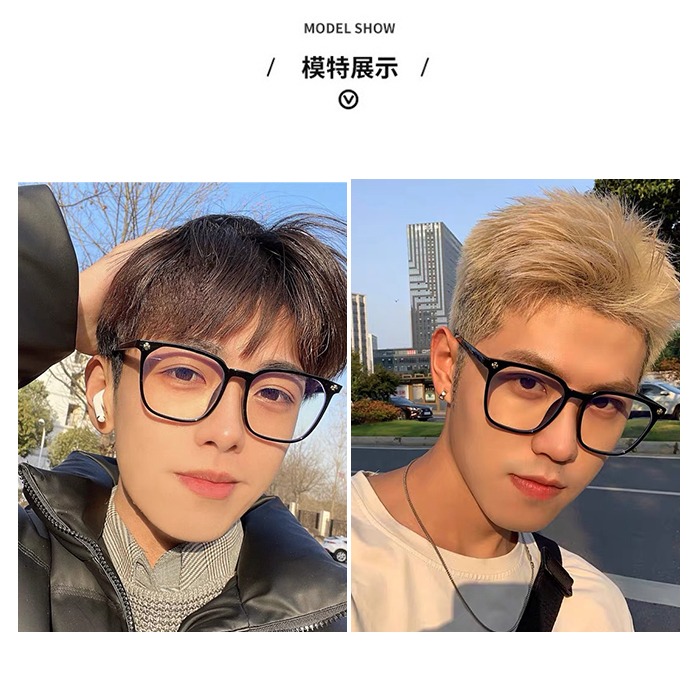 濾藍光眼鏡 平光眼鏡 復古眼鏡 男女適用 無度數眼鏡  時尚 百搭 流行 不挑臉型 N114-細節圖3