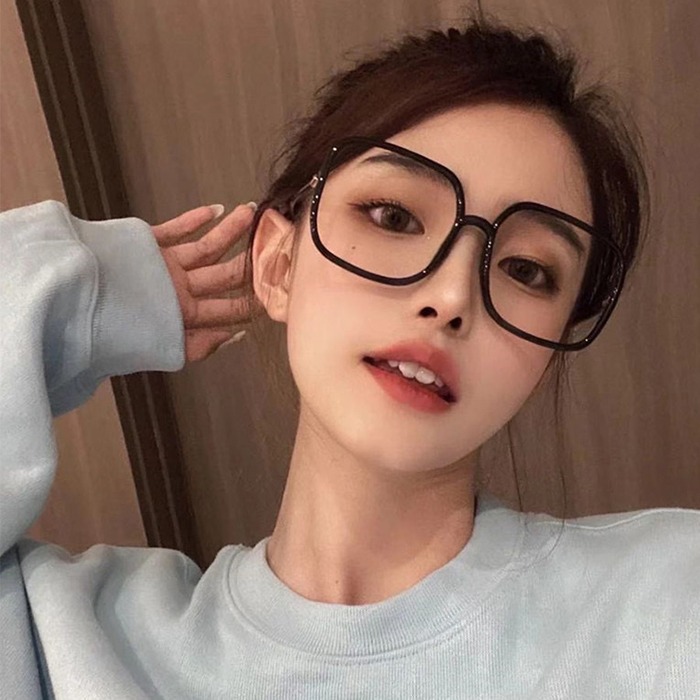 時尚濾藍光眼鏡 平光眼鏡 網紅款 大框眼鏡 男女適用 可配度數鏡框 N89582-細節圖2