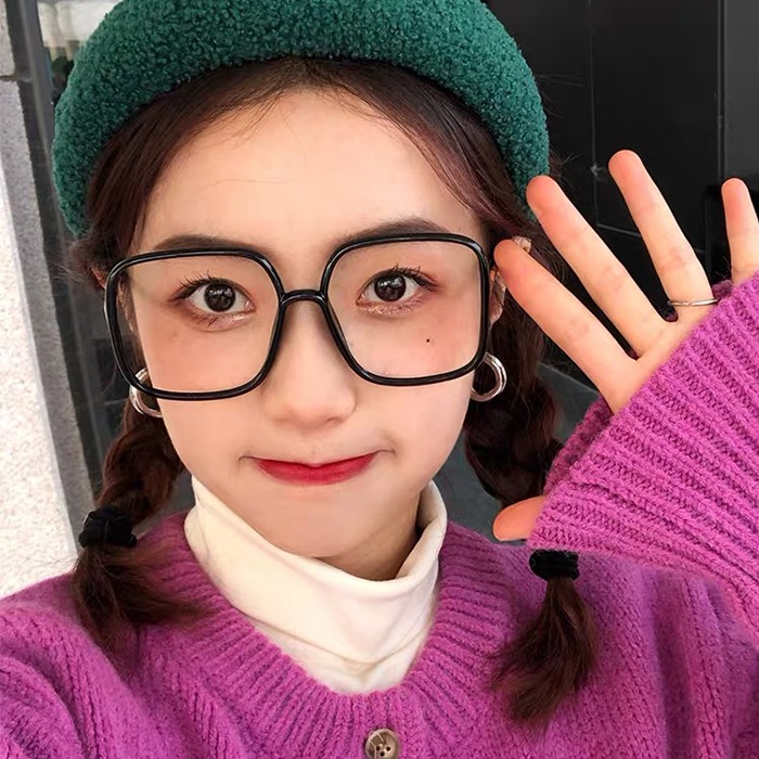 時尚濾藍光眼鏡 平光眼鏡 網紅款 大框眼鏡 男女適用 可配度數鏡框 N89582-細節圖5