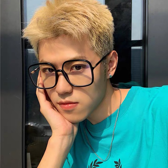 時尚濾藍光眼鏡 平光眼鏡 網紅款 大框眼鏡 男女適用 可配度數鏡框 N89582-細節圖6