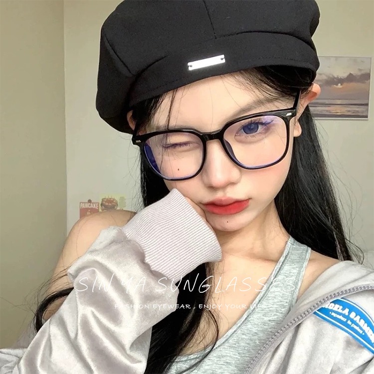 時尚濾藍光眼鏡 方框素顏神器 百搭不挑臉型 平光眼鏡 男女適用 可配度數鏡框N2715-細節圖3