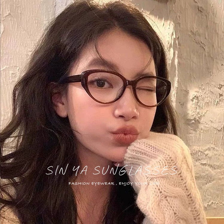 時尚濾藍光眼鏡 貓眼造型 ins素顏神器 百搭不挑臉型 平光眼鏡 男女適用 可配度數鏡框 N2755-細節圖4