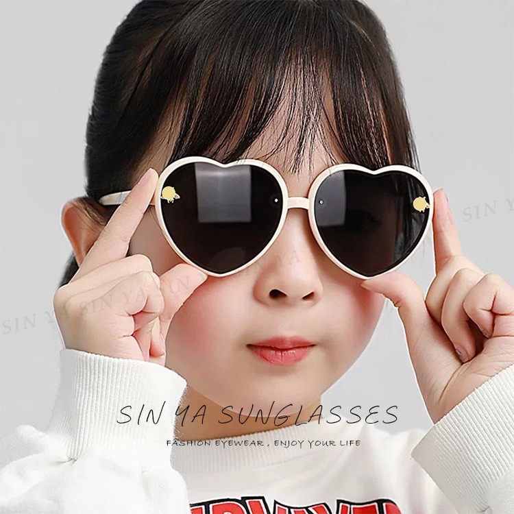 兒童墨鏡 復古愛心框造型墨鏡 韓版ins款墨鏡 2-8歲 時尚輕量 抗UV400 檢驗合格 N6133-細節圖2