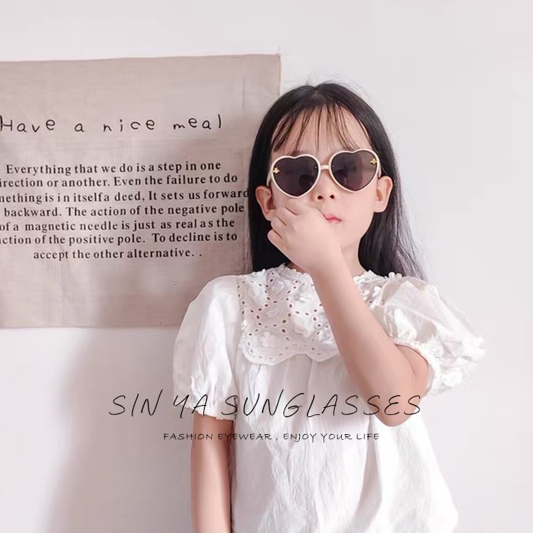 兒童墨鏡 復古愛心框造型墨鏡 韓版ins款墨鏡 2-8歲 時尚輕量 抗UV400 檢驗合格 N6133-細節圖7