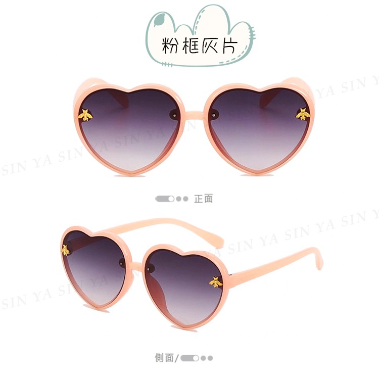 兒童墨鏡 復古愛心框造型墨鏡 韓版ins款墨鏡 2-8歲 時尚輕量 抗UV400 檢驗合格 N6133-規格圖9