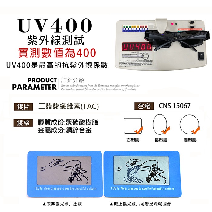 近視用外掛式墨鏡 Polarized半框偏光套鏡 超輕量僅20g套鏡 免脫眼鏡直接戴上 抗UV400-細節圖7