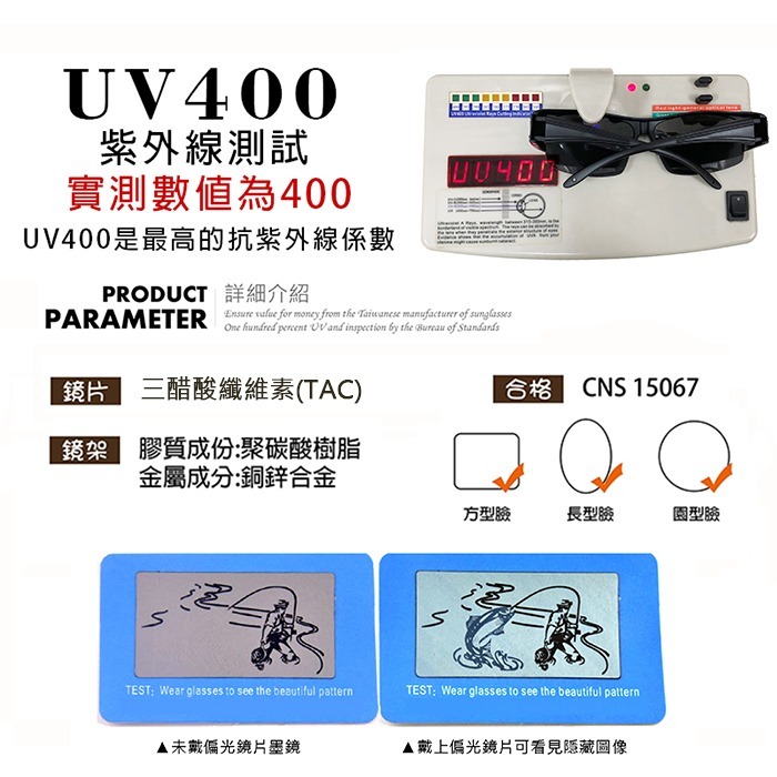近視用外掛式墨鏡 Polarized半框偏光套鏡 超輕量僅20g套鏡 免脫眼鏡直接戴上 抗UV400-細節圖7
