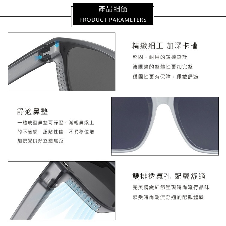 時尚韓版ins大框偏光墨鏡/套鏡 抗UV400+抗藍光 Polarized墨鏡 輕量無感太陽眼鏡防眩光-細節圖7