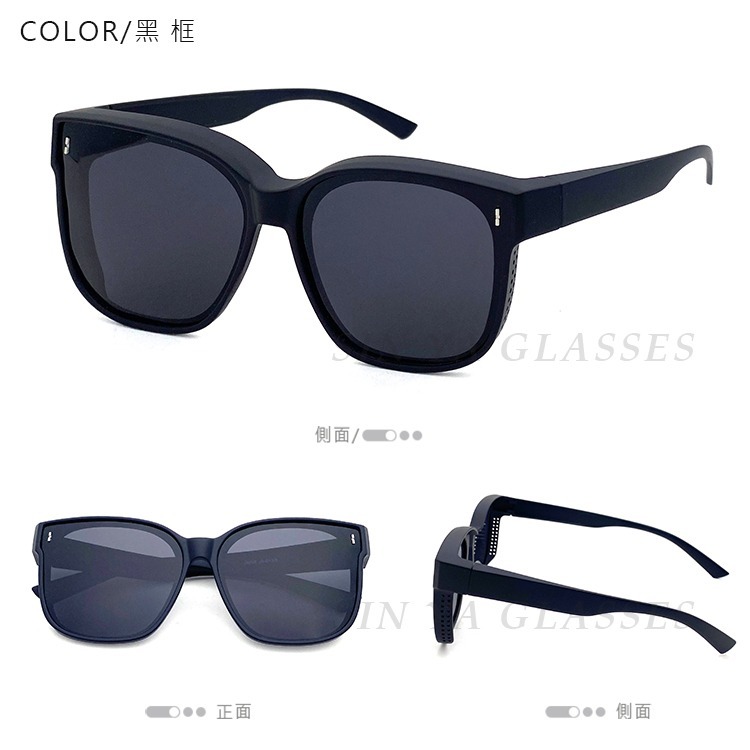 時尚韓版ins大框偏光墨鏡/套鏡 抗UV400+抗藍光 Polarized墨鏡 輕量無感太陽眼鏡防眩光-規格圖11