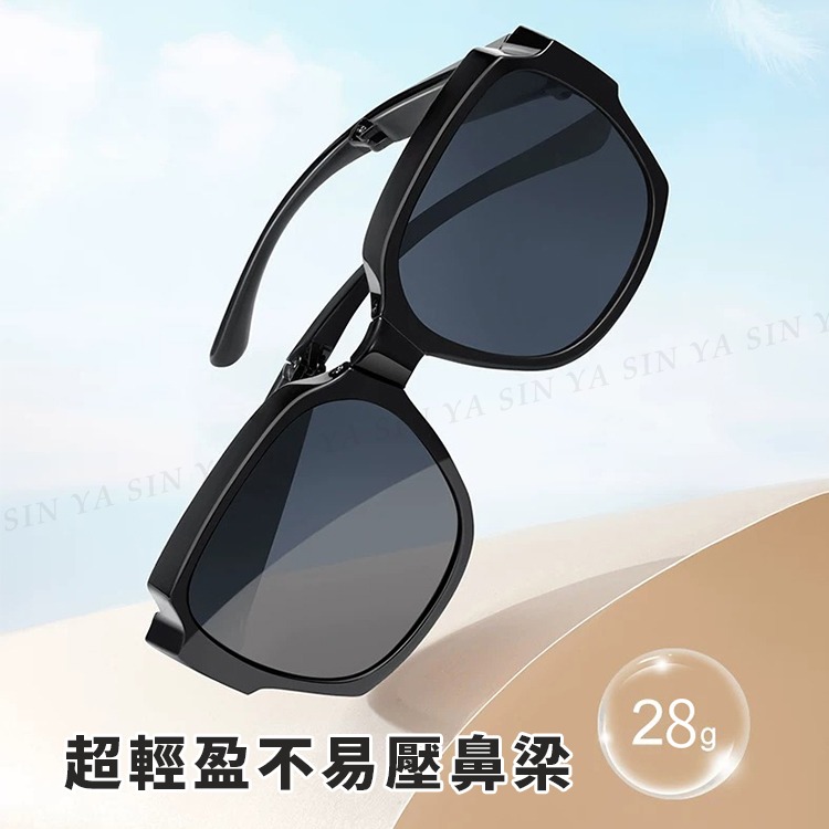 MIT時尚大框折疊墨鏡/折疊套鏡 抗UV400+抗藍光 Polarized大框墨鏡 輕量無感太陽眼鏡 防眩光-細節圖6