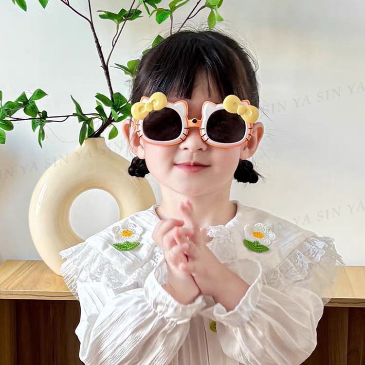 兒童彈力偏光墨鏡 kitty造型 2~10歲適用 不易損壞 UV400 輕量矽膠彈性墨鏡 保護孩子眼睛 N189-細節圖4