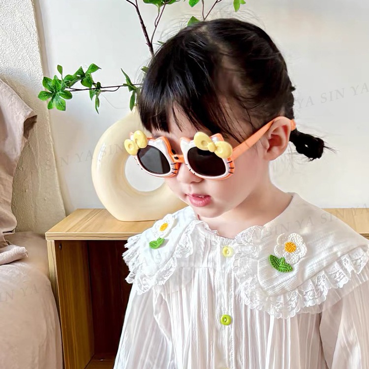 兒童彈力偏光墨鏡 kitty造型 2~10歲適用 不易損壞 UV400 輕量矽膠彈性墨鏡 保護孩子眼睛 N189-細節圖5