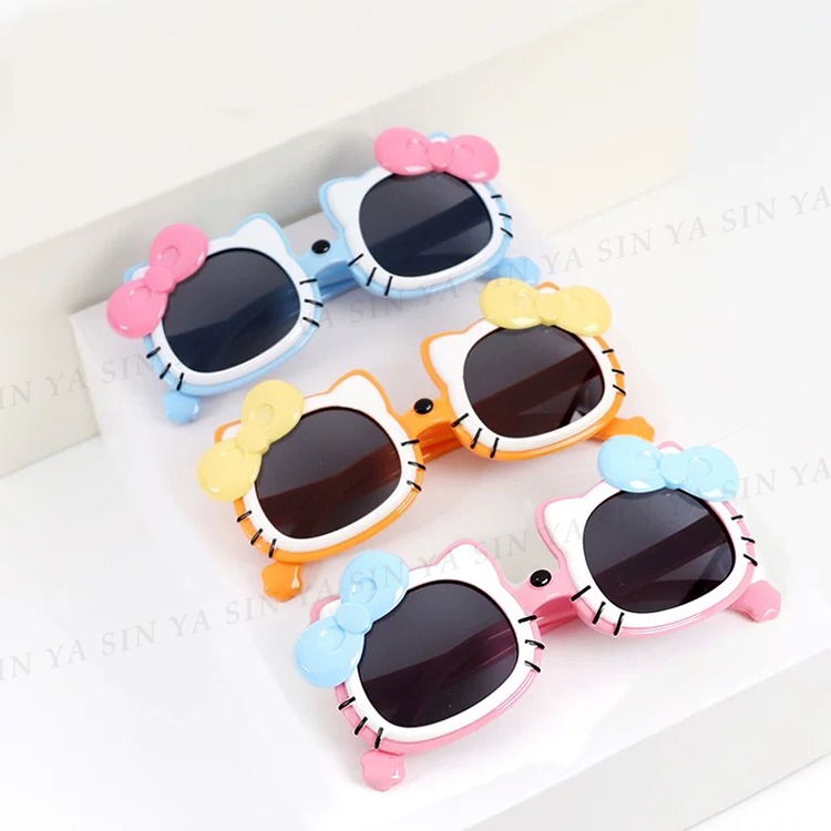 兒童彈力偏光墨鏡 kitty造型 2~10歲適用 不易損壞 UV400 輕量矽膠彈性墨鏡 保護孩子眼睛 N189-細節圖6