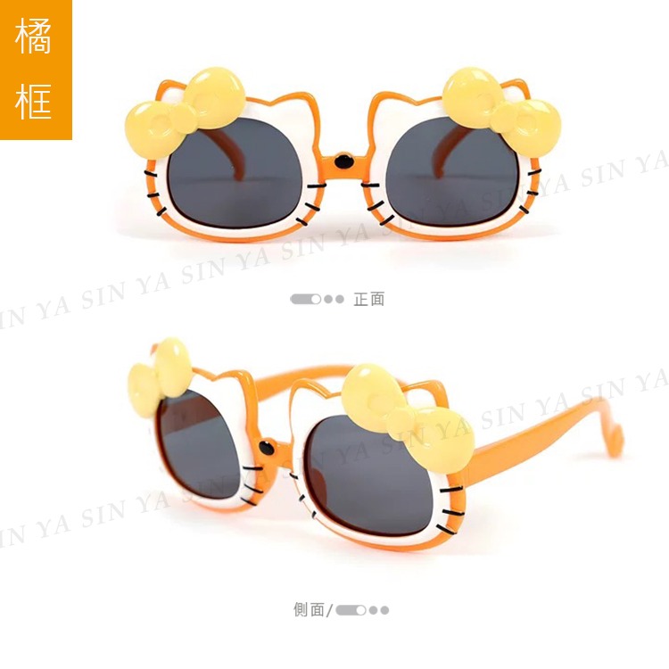 兒童彈力偏光墨鏡 kitty造型 2~10歲適用 不易損壞 UV400 輕量矽膠彈性墨鏡 保護孩子眼睛 N189-規格圖11