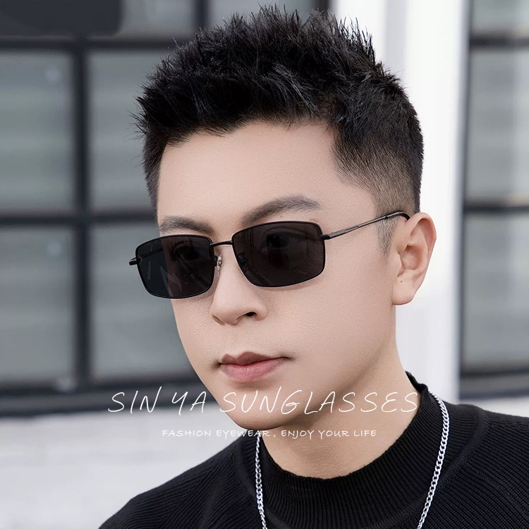 潮流方框偏光墨鏡 金屬框墨鏡 Polarized駕駛太陽眼鏡 超輕量僅g 防眩光 抗UV400 【2505】-細節圖4